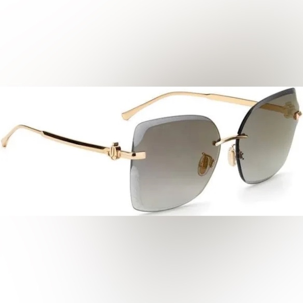 Jimmy Choo Gold Frame Sunglasses with Gray Lenses